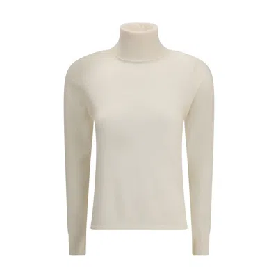 Max Mara Educata Turtleneck Sweater In White