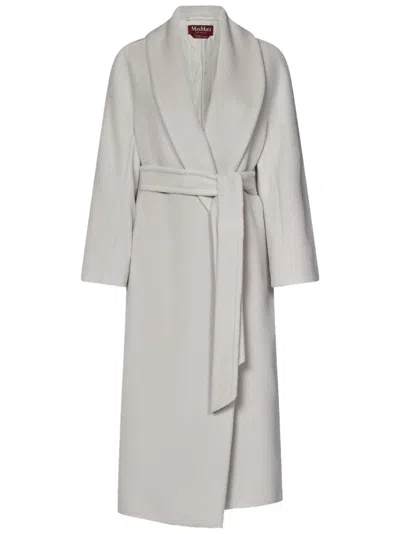 Max Mara Shawl-collar Belted Coat In Brown