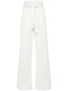 Max Mara Xero Pinstriped Cotton And Silk-blend Wide-leg Pants In White