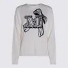 Max Mara Monogram-pattern Sweater In Gray