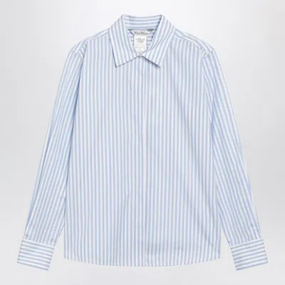 Max Mara Accenni Striped Shirt Long Sleeves Collar In Blue