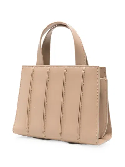 Max Mara Whitney Panelled Leather Tote Bag In Brown