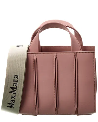 Max Mara Whitney Small Leather Tote In Pink
