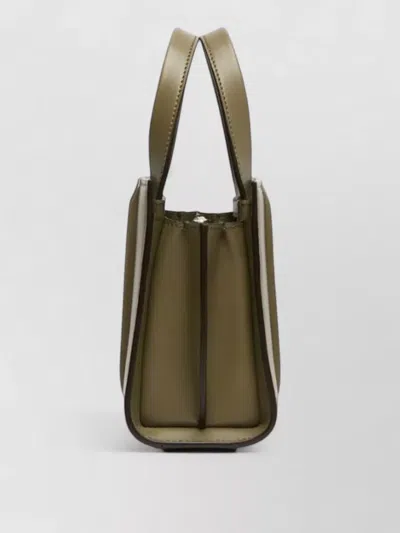 Max Mara Whitney Tote Bag Top Handle Stitch Detail In Green