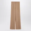 Max Mara Wide Beige Wool Trousers Women
