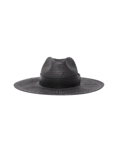 Max Mara Paper Yarn Hat In Black