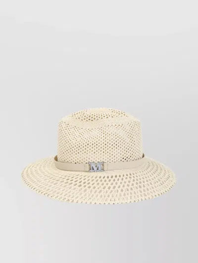 Max Mara Wide Brim Paper Hat Mesh Design In Brown | ModeSens