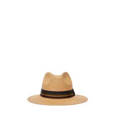 Max Mara Wide-brimmed Panama Straw Hat In Nude