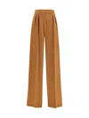 Max Mara Wide Camel Drap Pants In Brown