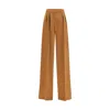 Max Mara Wide Camel Drap Pants In Brown