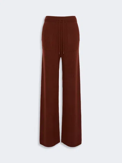 Max Mara Wide Cashmere Yarn Trousers In Rouille