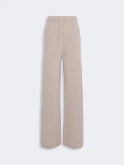Max Mara Wide Cashmere Yarn Trousers In Sable