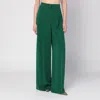 Max Mara Laccato Triacetate Blend Wide Pants In Green