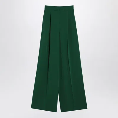 Max Mara Wide Emerald Green Cady Trousers