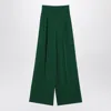 Max Mara Wide Emerald Green Cady Trousers