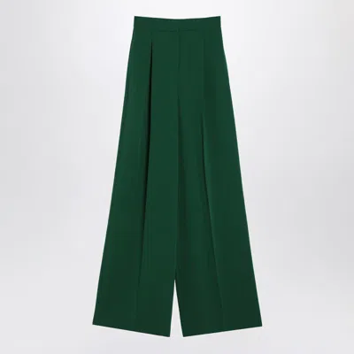 Max Mara Wide Emerald Green Cady Trousers