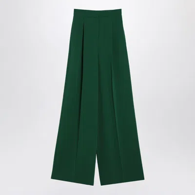 Max Mara Wide Emerald Green Cady Trousers