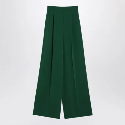 Max Mara Wide Emerald Green Cady Trousers Women