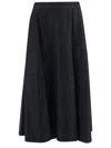 Max Mara Wide-fit Cotton Blend Skirt In Black