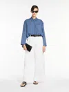 Max Mara Wide-fit Cotton Gabardine Trousers In White