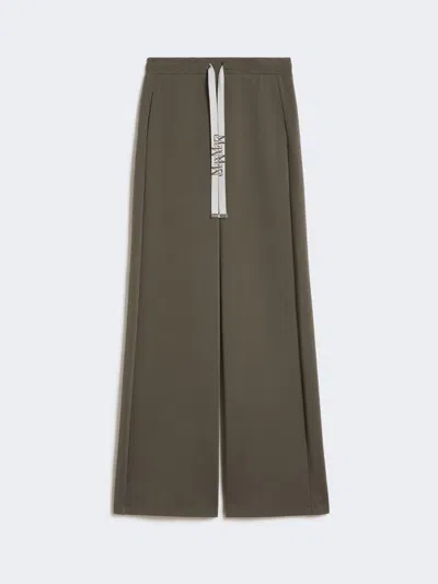 Max Mara Wide-fit Jersey Trousers In Brown
