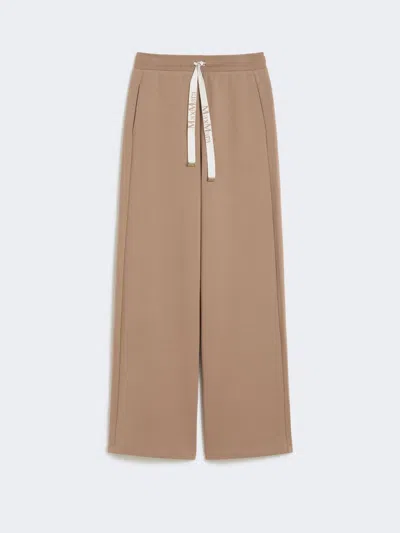 Max Mara Wide-fit Jersey Trousers In Brown