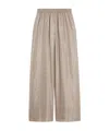 Max Mara Wide-fit Printed Silk Trousers In Brown