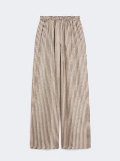 Max Mara Wide-fit Printed Silk Trousers In Brown