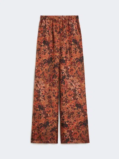 Max Mara Wide-fit Printed Silk Trousers In Multi