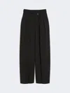 Max Mara Wide-fit Stretch Wool Trousers In Black