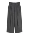 Max Mara Wide-fit Wool Flannel Trousers In Gray