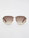 Max Mara Wide Geometric Sunglasses In Gold