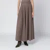 Max Mara Wide Hazelnut-colored Skirt In Wool Felt In Brown