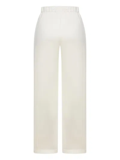 Max Mara Wide Jersey Trousers In White