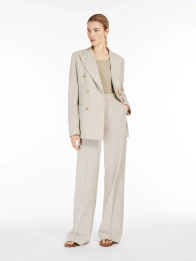 Max Mara Wide Jersey Trousers In Brown