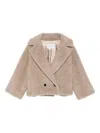 Max Mara Wide Lapel Double-breasted Short Coat In Brown