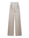 Max Mara Wide League Trousers In Wool In White