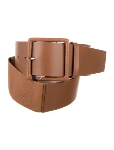Pre-owned Max Mara Wide Leather Belt W/ Tags In Brown