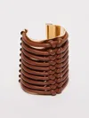 Max Mara Leather-trim Muschio Bangle In Tobacco