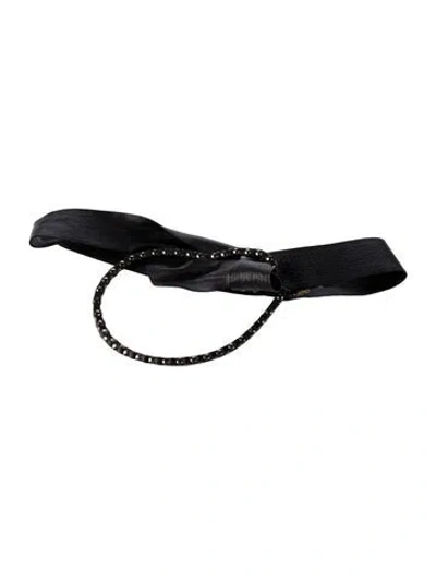 Pre-owned Max Mara Wide Leather Waist Belt In Black
