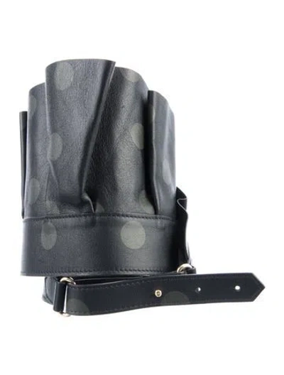 Pre-owned Max Mara Wide Leather Waist Belt In Black