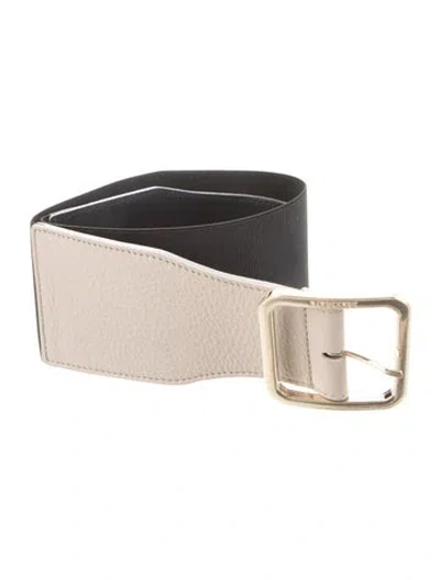 Pre-owned Max Mara Wide Leather Waist Belt In Neutral