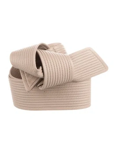 Pre-owned Max Mara Wide Leather Waist Belt In Neutrals