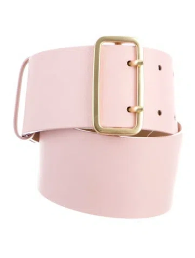 Pre-owned Max Mara Wide Leather Waist Belt In Pink