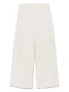 Max Mara Wide-leg Beige Trousers With High Waist In White