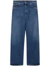 Max Mara Wide-leg Blue Jeans With Vintage Wash In Blue