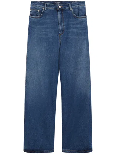 Max Mara Wide-leg Blue Jeans With Vintage Wash