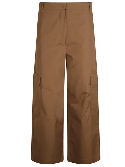 Max Mara Wide-leg Brown Trousers With Clean Waistband