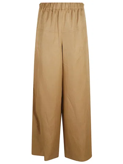 Max Mara Wide-leg Brown Trousers With Relaxed Fit