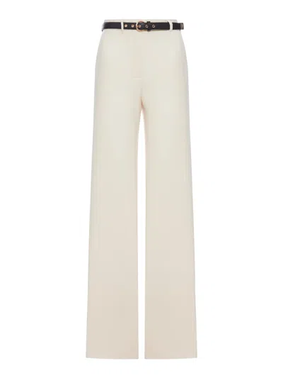 Max Mara Wide Leg Cady Pants In Neutral